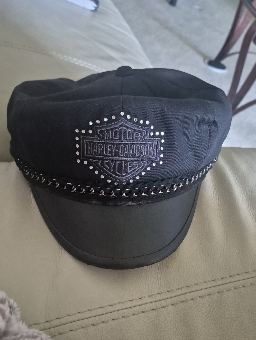 Harley-Davidson Embellished Black Biker Cap